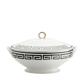 Ginori Labirinto Black Tureen w / Cover - 4.5 qt.